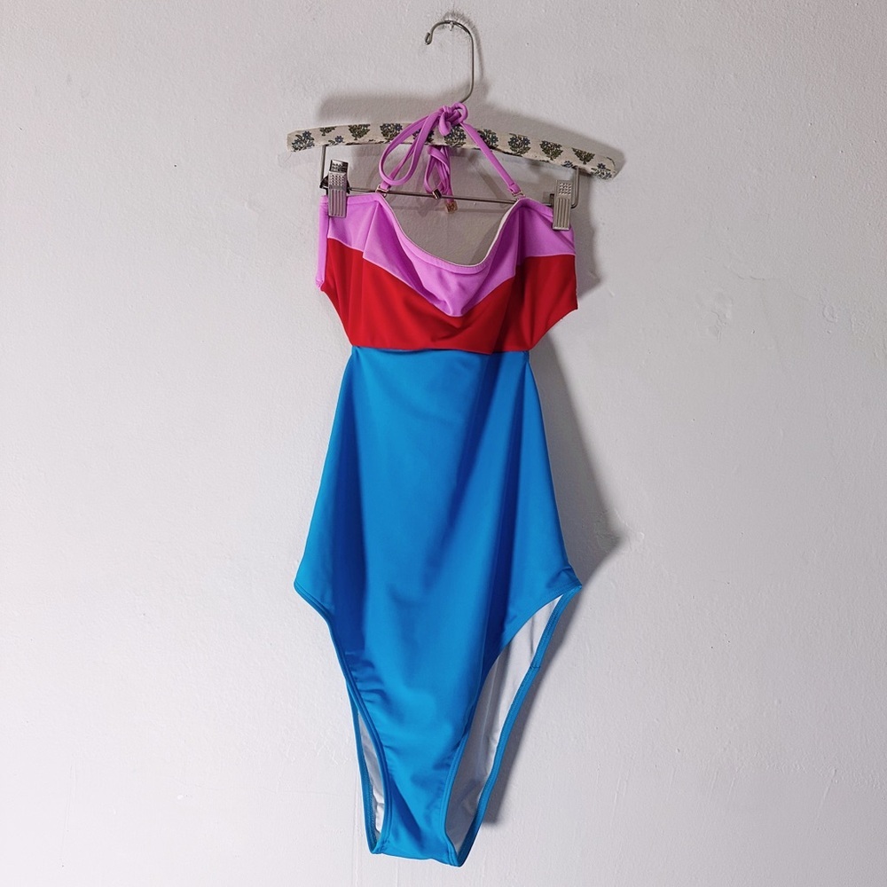 Diane Von Furstenberg DVF Christye One Piece Candy Red/Bubblegum/Patio Swimsuit - Picture 3 of 10